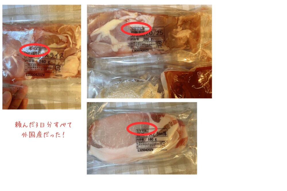 定番おうちごはんの肉類は海外産が多い